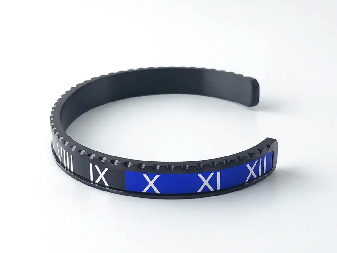 Adjustable C-Bracelets with Roman Numeral Design