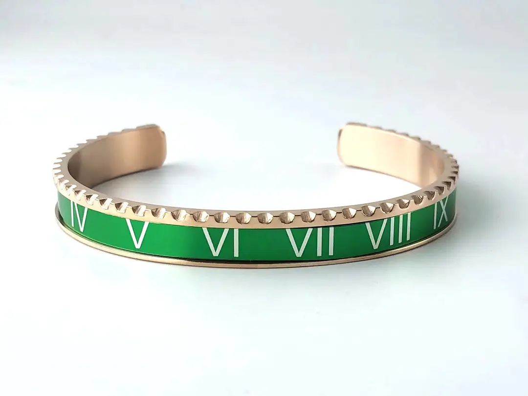 Adjustable C-Bracelets with Roman Numeral Design