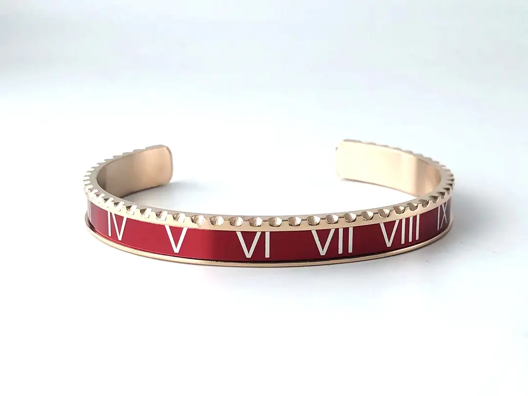 Adjustable C-Bracelets with Roman Numeral Design