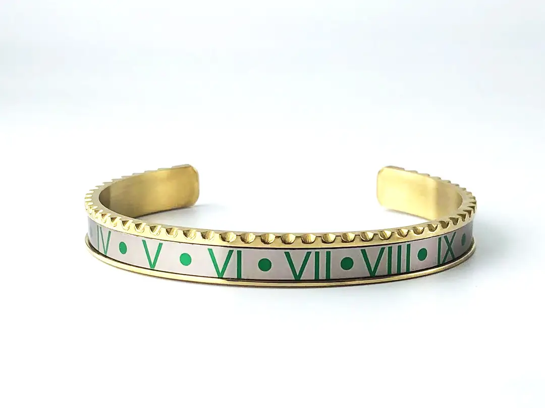 Adjustable C-Bracelets with Roman Numeral Design