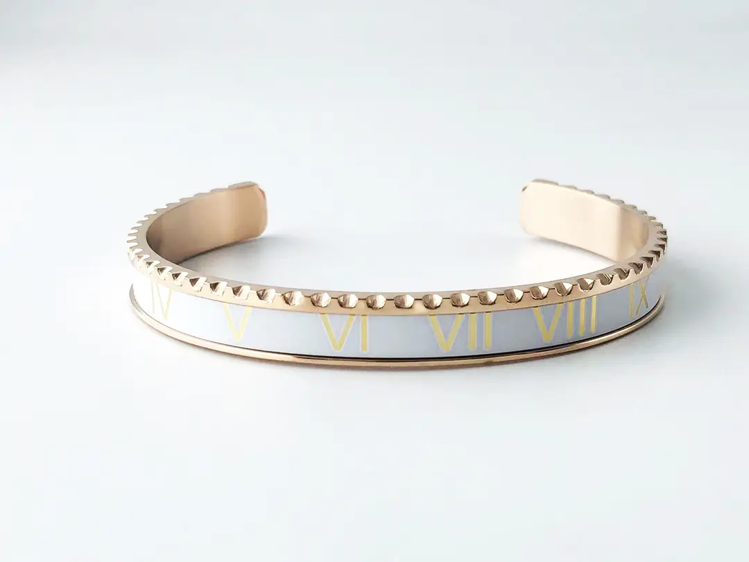 Adjustable C-Bracelets with Roman Numeral Design