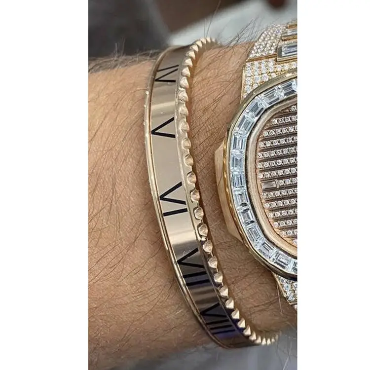 Adjustable C-Bracelets with Roman Numeral Design