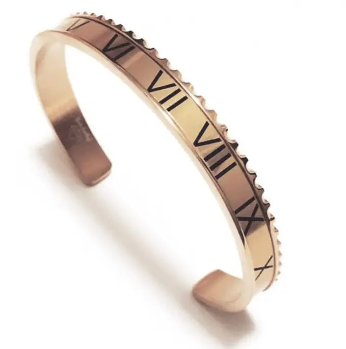 Adjustable C-Bracelets with Roman Numeral Design