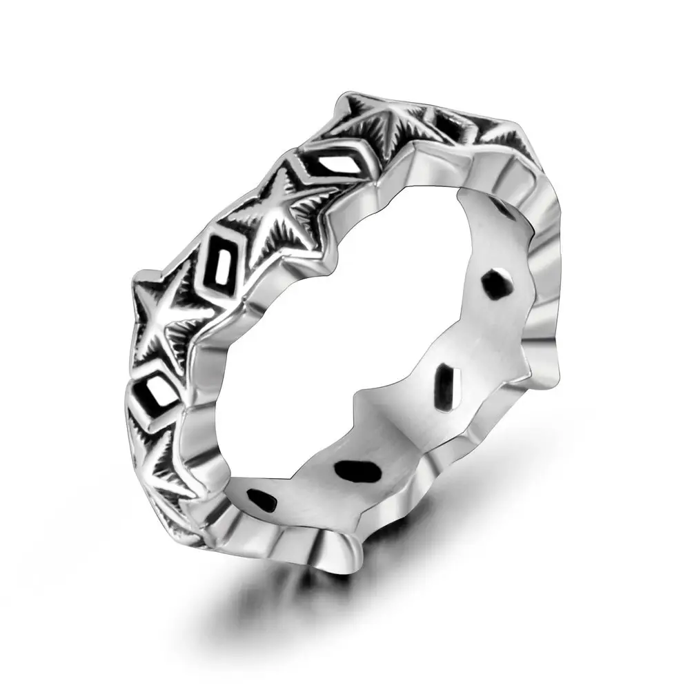 Stainless Steel Five Point Star Ring for Women