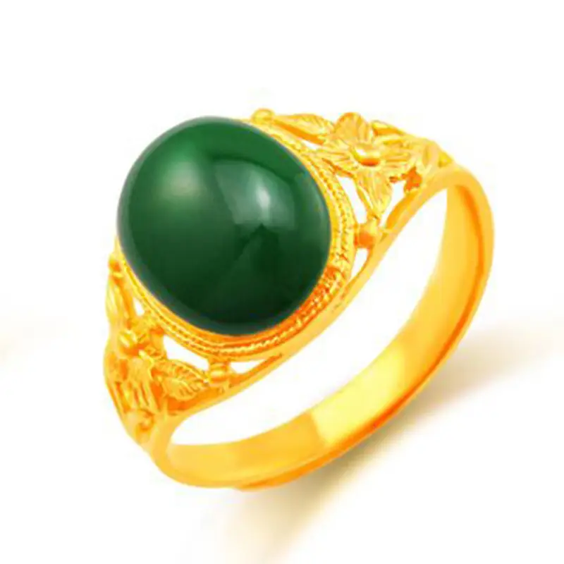 Red Green Fire Gold Open Closed Drop Egg Ring Women