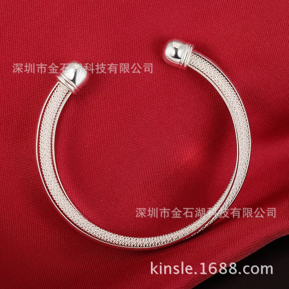 Silver Beveled Net Bracelet for Women