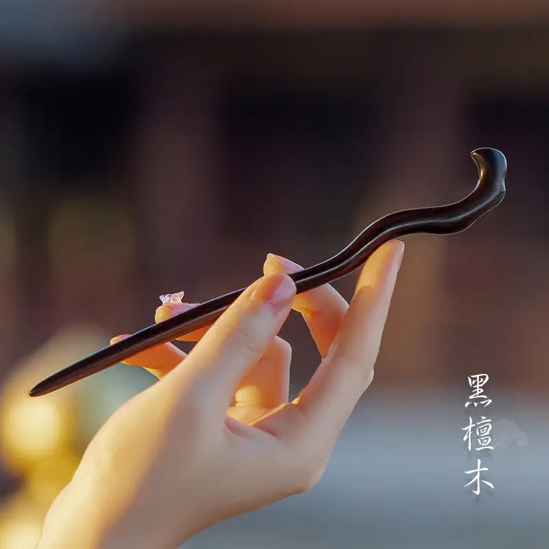 Natural Black Ebony Hairpins for Women