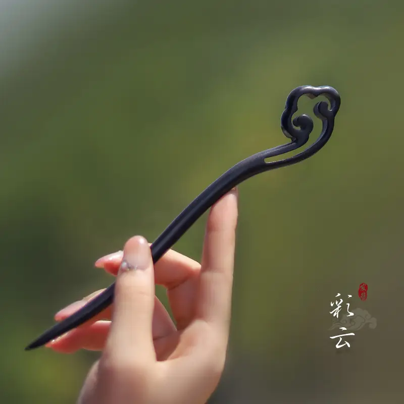 Natural Black Ebony Hairpins for Women
