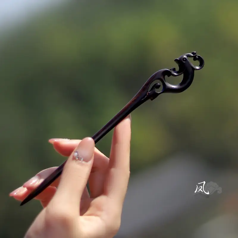 Natural Black Ebony Hairpins for Women