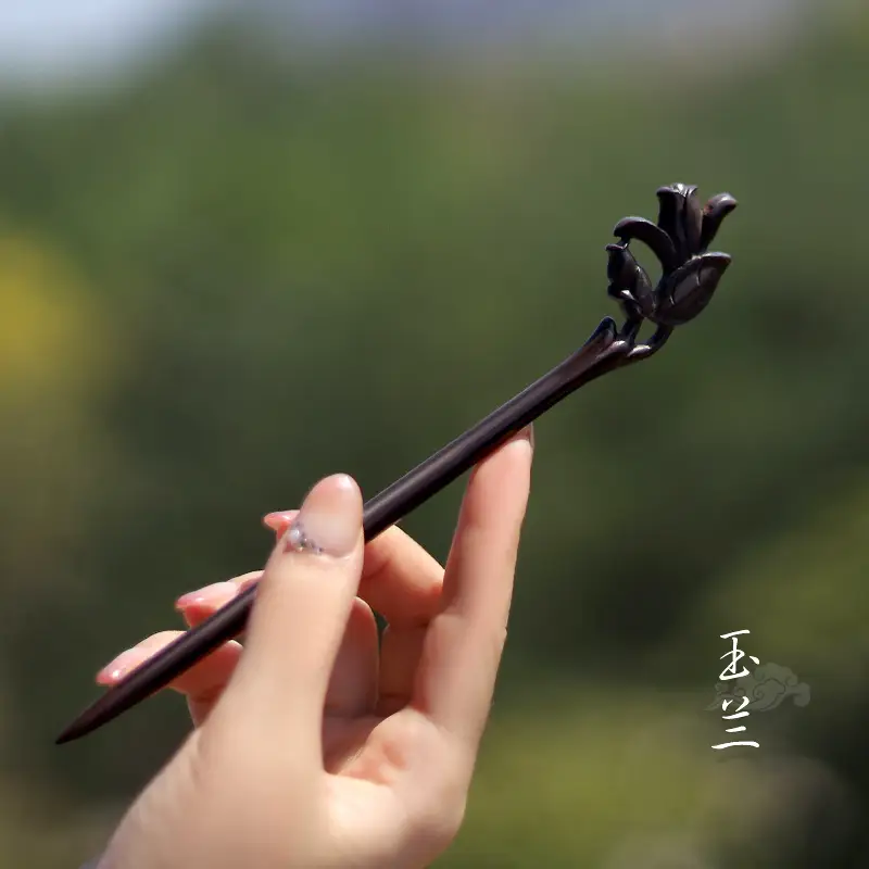 Natural Black Ebony Hairpins for Women