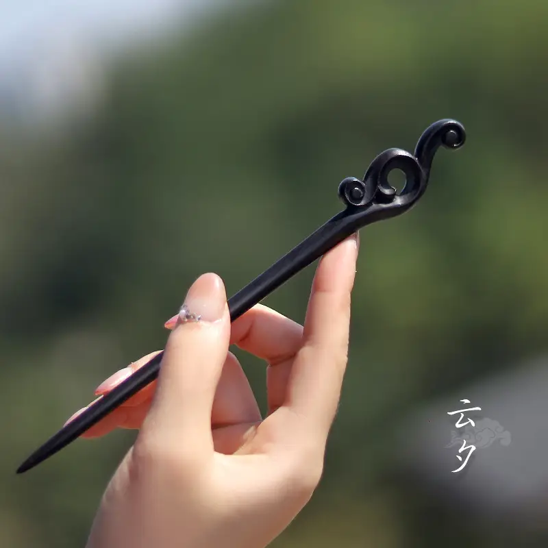 Natural Black Ebony Hairpins for Women
