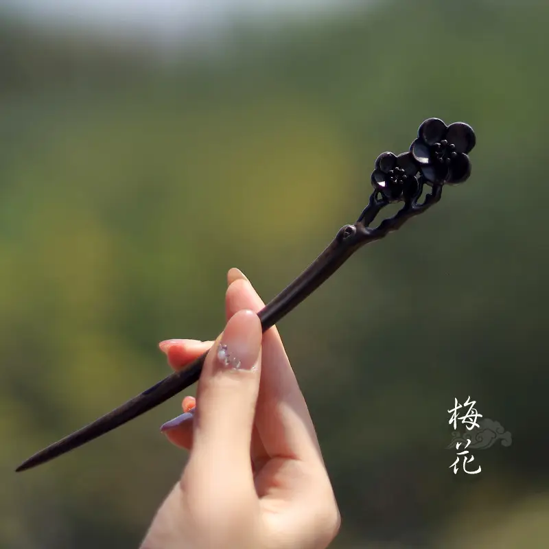 Natural Black Ebony Hairpins for Women