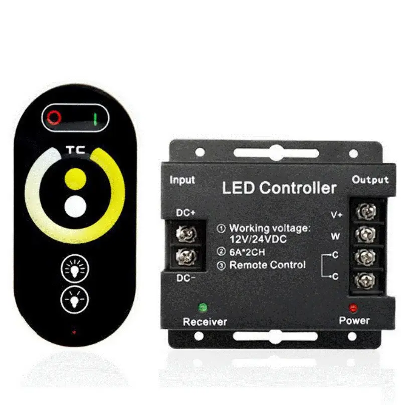 RF LED Wireless Touch Controller Black 12V DC