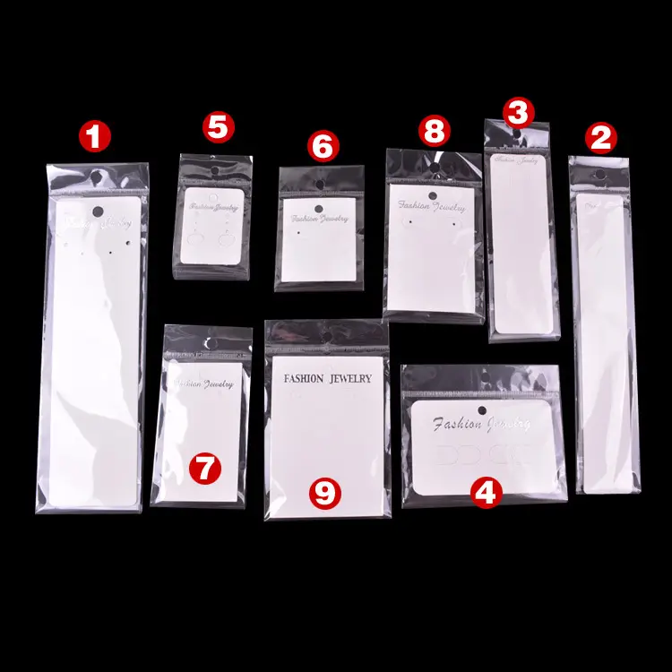 Fashion Jewelry Cards Set 9 Sizes Clear Packaging