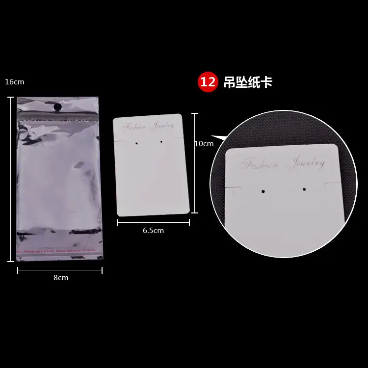 Fashion Jewelry Cards Set 9 Sizes Clear Packaging