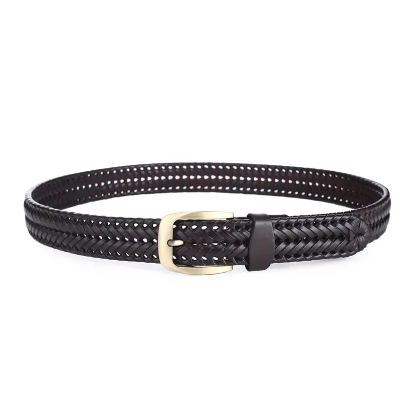 Woven Leather Belt for Men Women Vintage Punk Style
