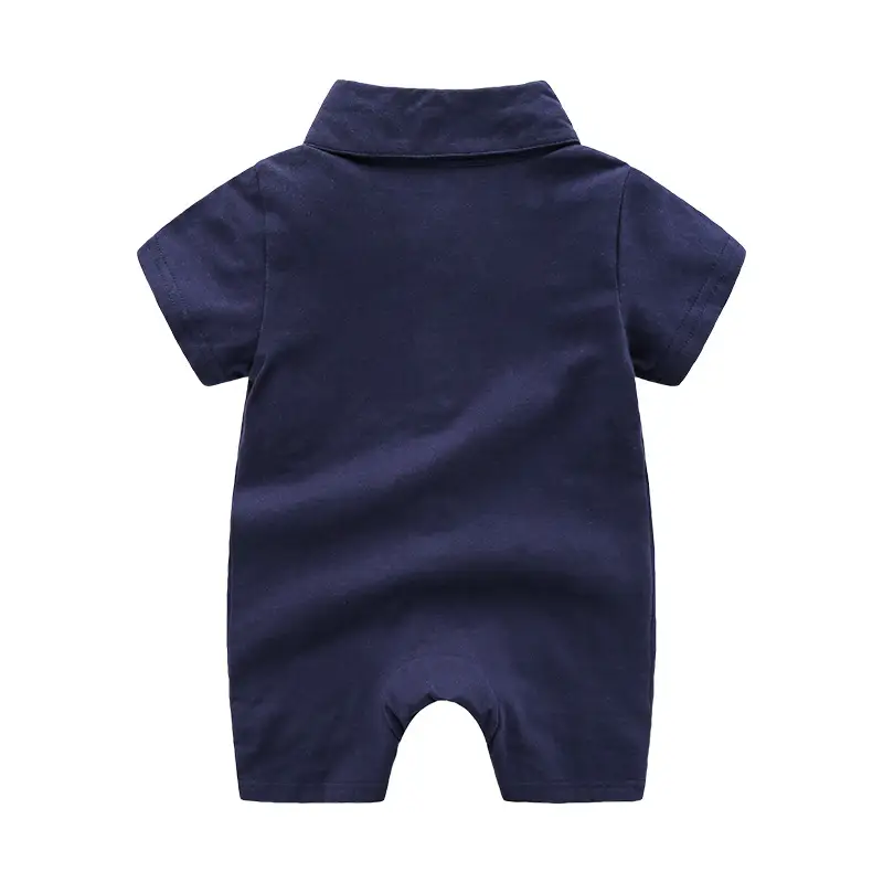 Baby Rompers Navy White Bow Tie Cotton Summer Wear