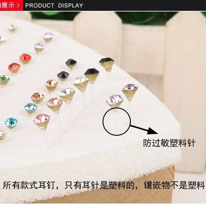 White Transparent Rhinestone Earrings for Women