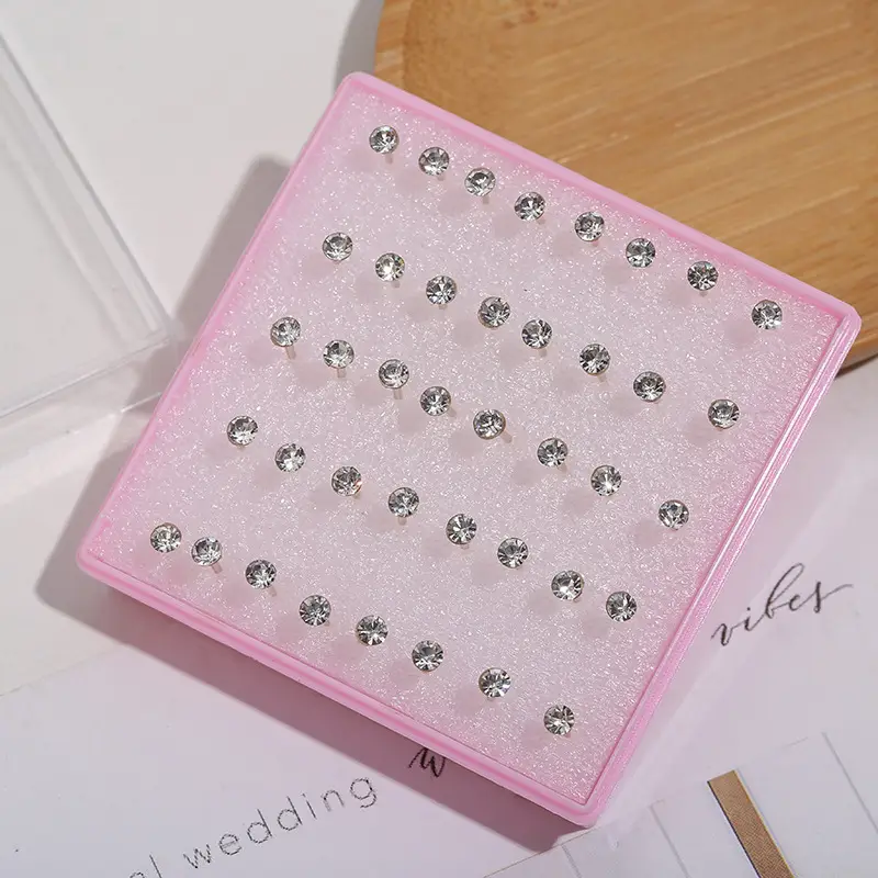 White Transparent Rhinestone Earrings for Women