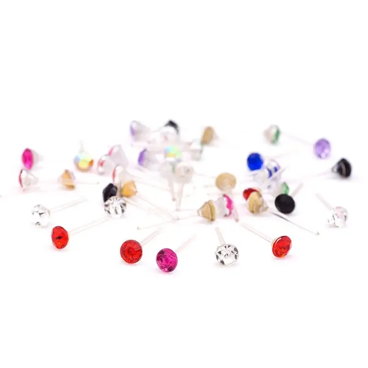White Transparent Rhinestone Earrings for Women