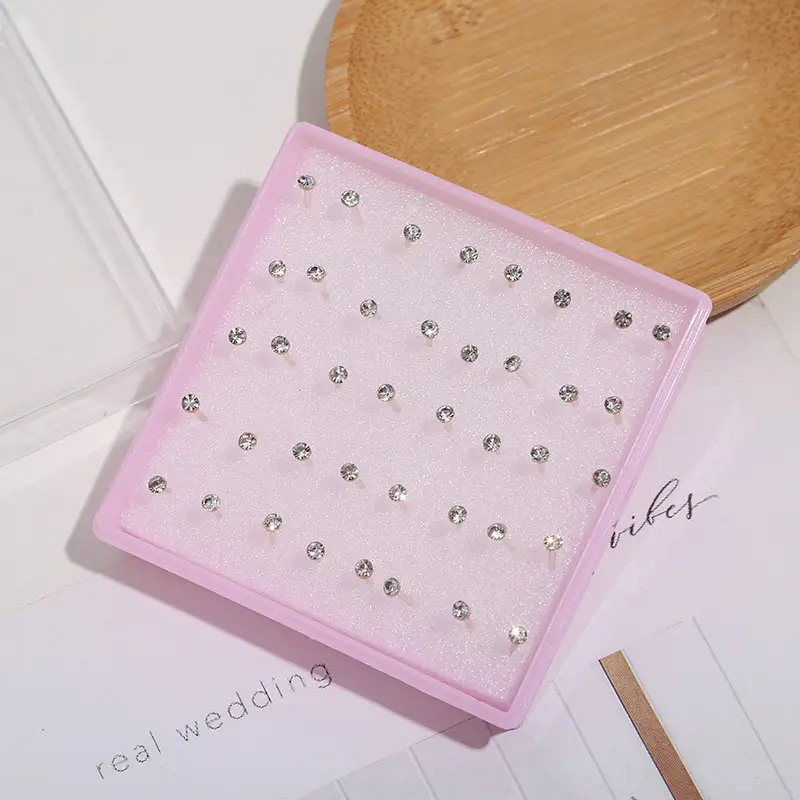 White Transparent Rhinestone Earrings for Women