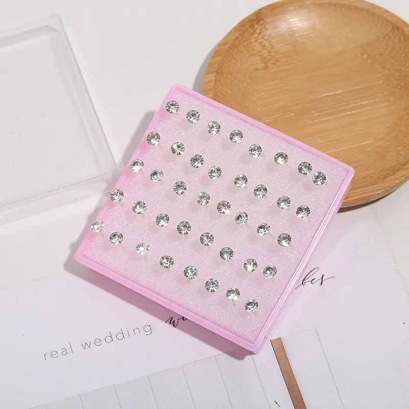 White Transparent Rhinestone Earrings for Women