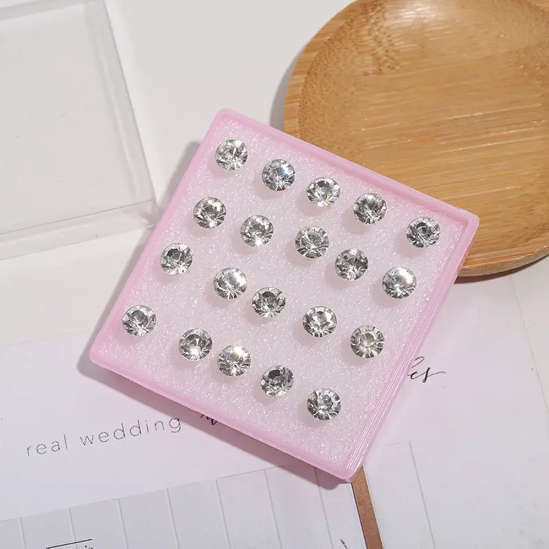 White Transparent Rhinestone Earrings for Women