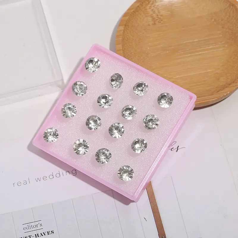 White Transparent Rhinestone Earrings for Women
