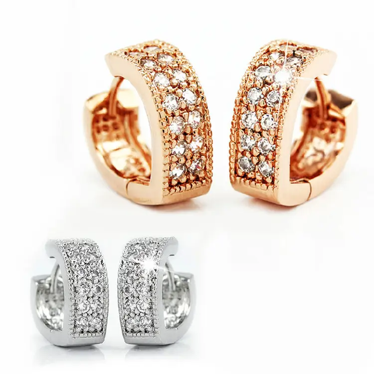 Joker-Inspired Zircon Earrings Gold Tone