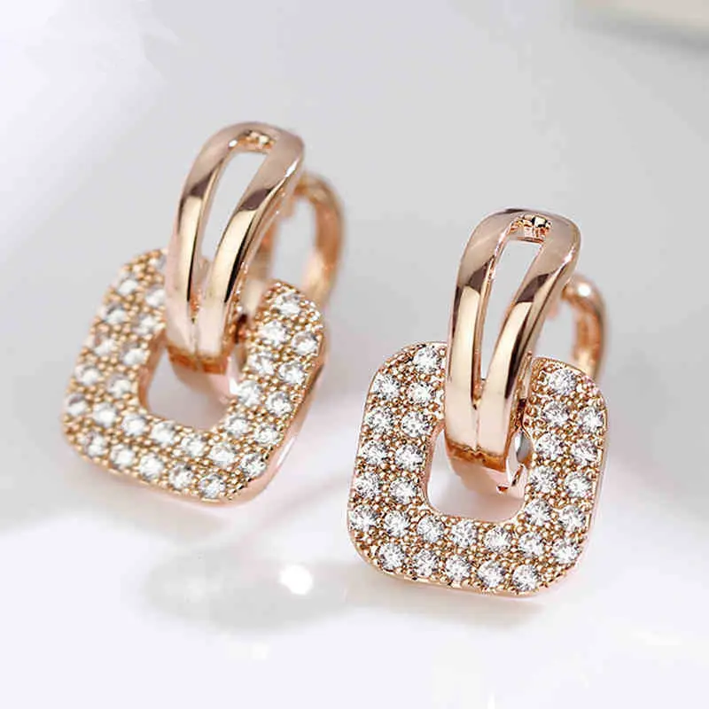Joker-Inspired Zircon Earrings Gold Tone