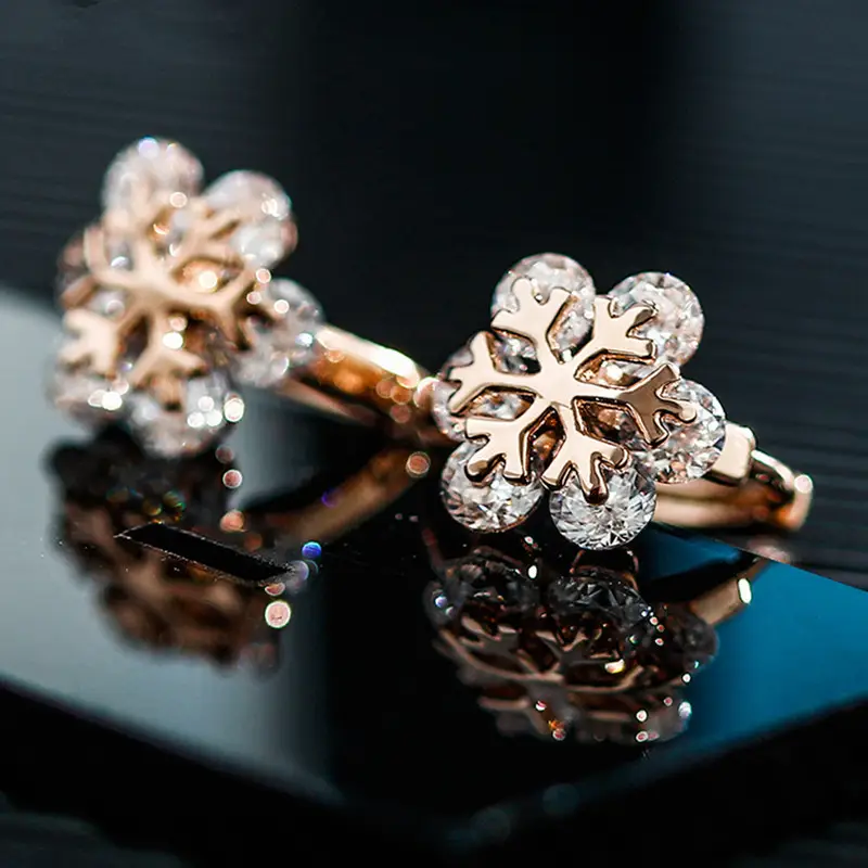 Joker-Inspired Zircon Earrings Gold Tone