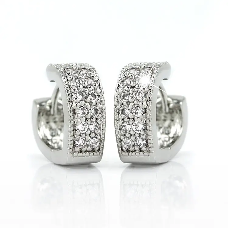 Joker-Inspired Zircon Earrings Gold Tone