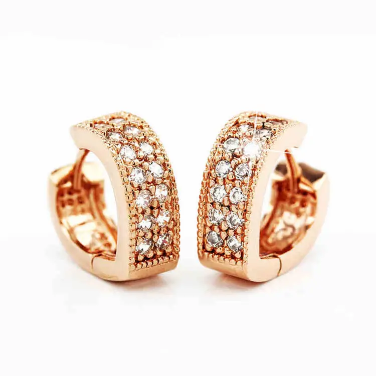 Joker-Inspired Zircon Earrings Gold Tone