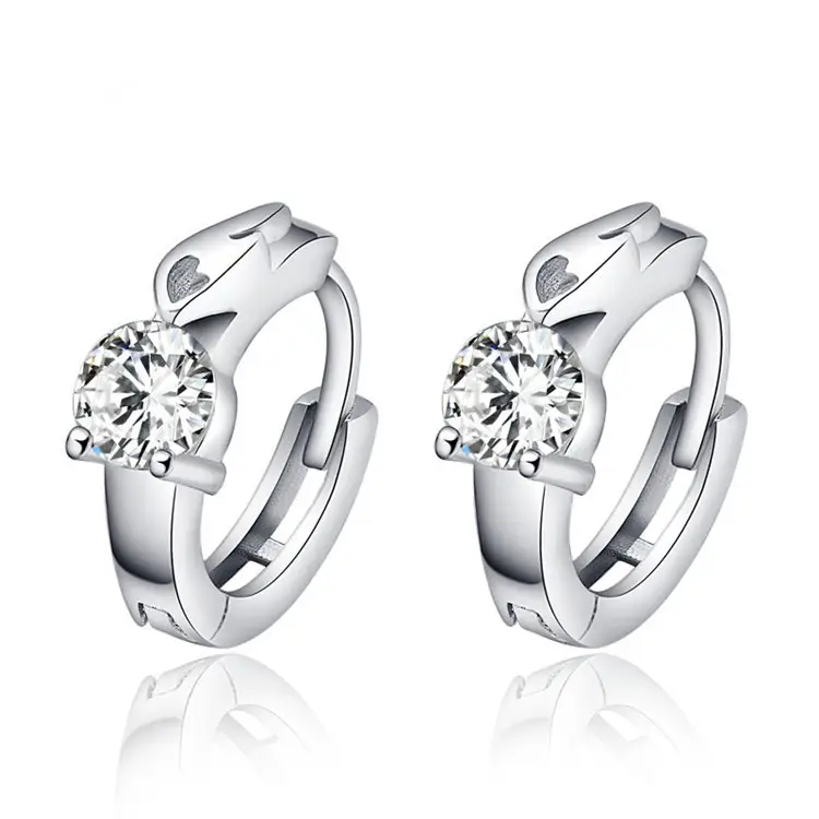 Joker-Inspired Zircon Earrings Gold Tone