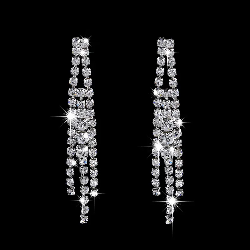 Silver Bridal Necklace & Earrings Set for Weddings