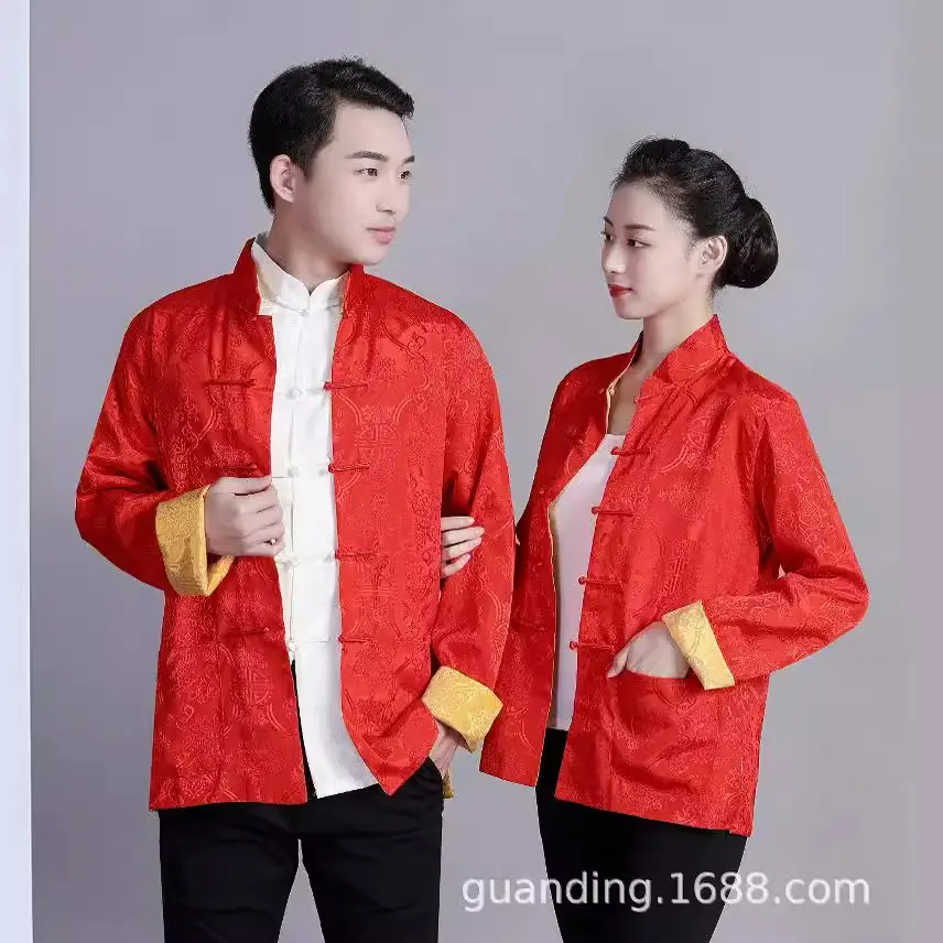 Men Women Chinese Tang Suit Jacket Cotton Blend Multi Color