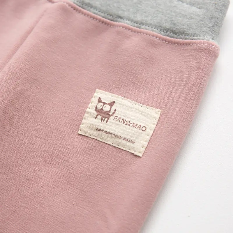 Cute Cat Logo Cotton Leggings for Kids Spring Autumn