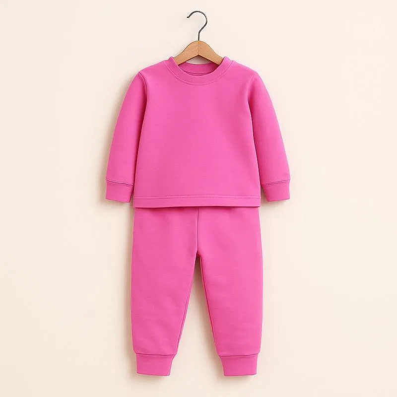Pink Fleece Tracksuit for Girls 7-8 Years