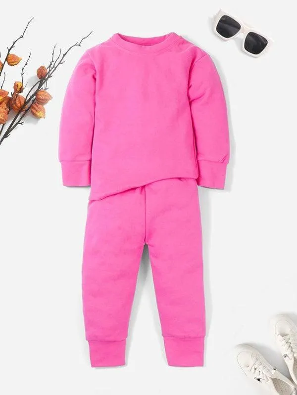 Pink Fleece Tracksuit for Girls 7-8 Years