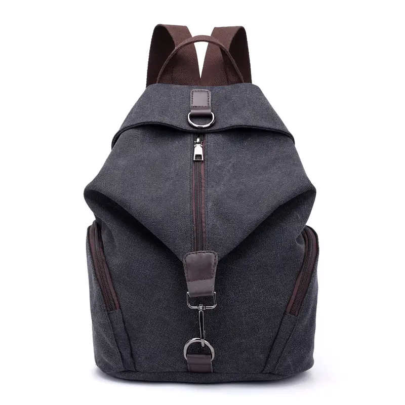 Women Canvas Backpack Retro Casual College Style Grey
