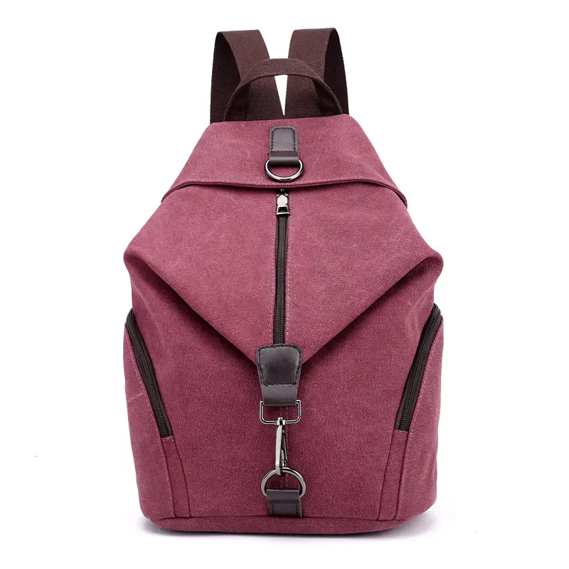 Women Canvas Backpack Retro Casual College Style Grey