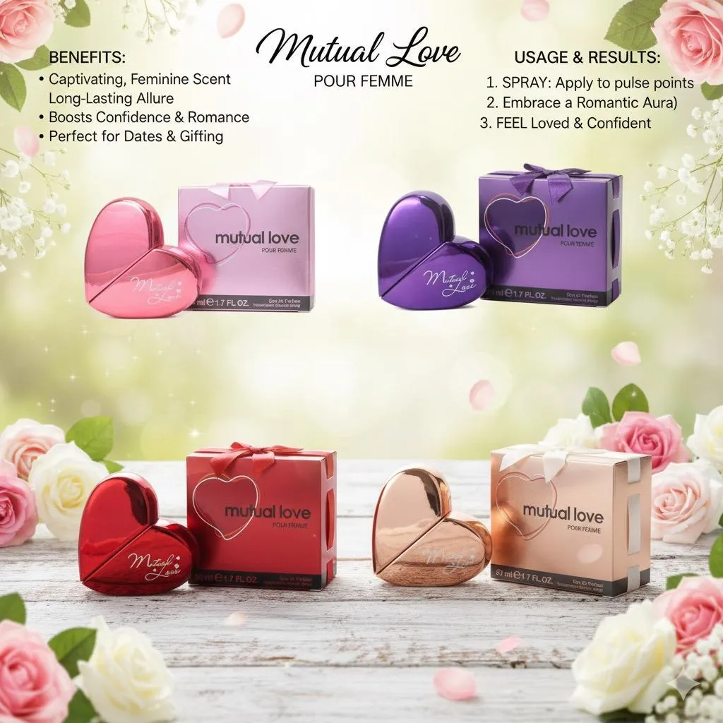 Mutual Love Eau de Parfum 50ml Red Heart Bottle for Women