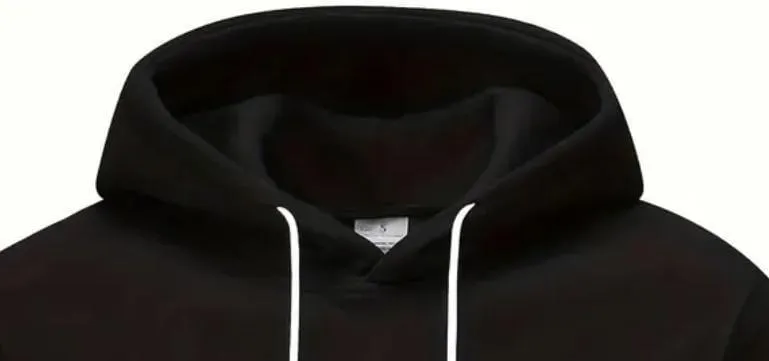 Men Color Block Fleece Hoodie Grey Black White