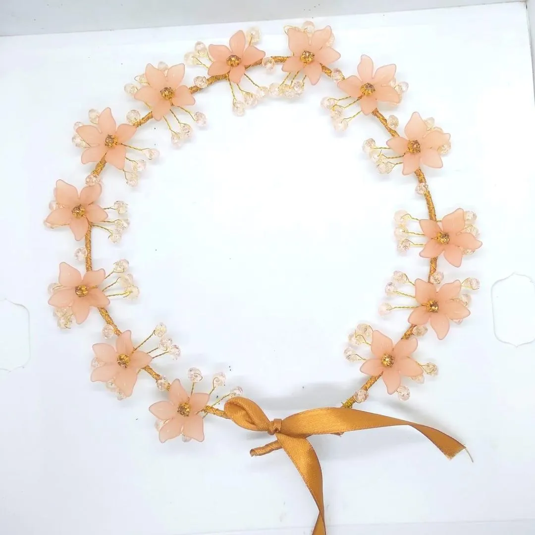 Elegant Red Beaded Hair Band for Women