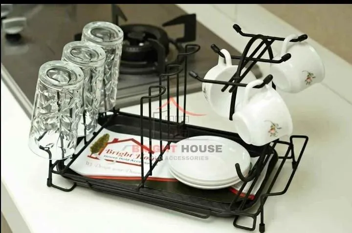 Modern Kitchen Rack Black Metal Hooks for Small Spaces