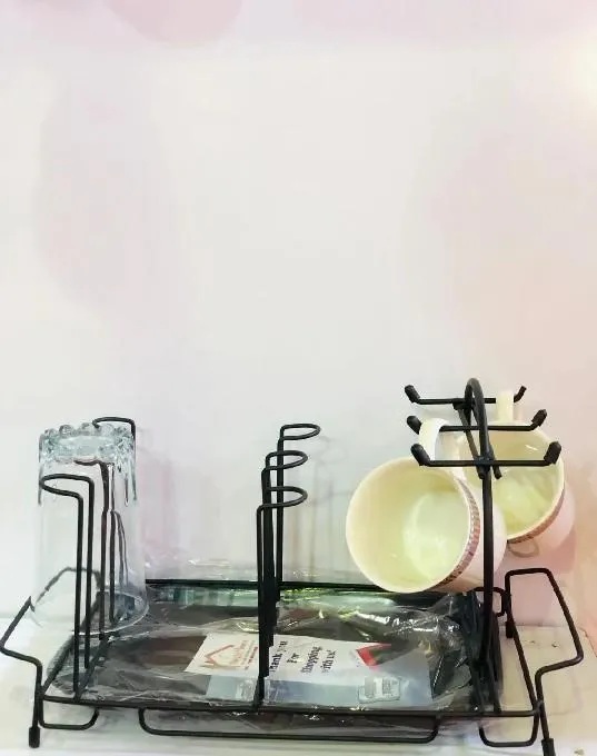 Modern Kitchen Rack Black Metal Hooks for Small Spaces