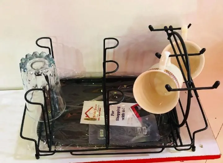 Modern Kitchen Rack Black Metal Hooks for Small Spaces