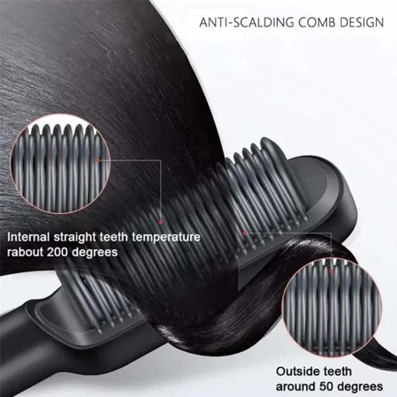Salon Hair Straightener Brush Multicolor ABS Ceramic Coated