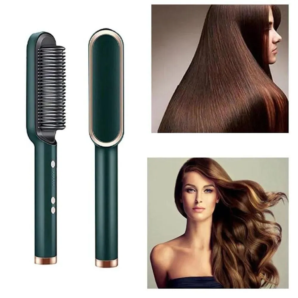 Salon Hair Straightener Brush Multicolor ABS Ceramic Coated