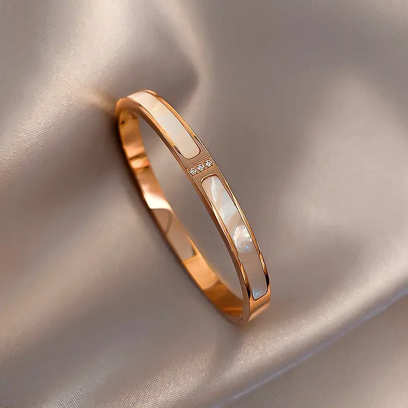 Rose Gold Zircon Bracelets Set for Women